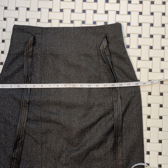 Halogen Tweed Pencil Skirt with Leather bow - Picture 11 of 12